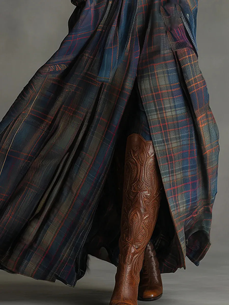 Iris™ - Vestido maxi en ante azul